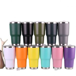 Gobelet isotherme de voyage en acier inoxydable avec logo personnalisé, impression UV, OEM, sans BPA, revêtement en poudre, 30 oz, avec couvercle en PP écologique - Product Image 1