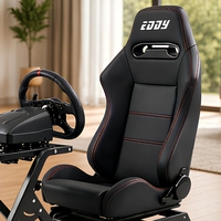 Siège en cuir réglable EDDYSTAR noir universel pour simulateur de course, jeux et chaise de bureau, NE PAS UTILISER SUR ROUTE, UNIQUEMENT EN TOUT-TERRAIN