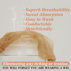 ระบายอากาศได้บางเฉียบถุงน่องหมวกสําหรับวิกผมลูกไม้ด้านหน้า 2 ชิ้นหมวกผิวหัวล้านสําหรับผู้หญิงโปร่งใส HD หมวกวิกผม - Product Image 2