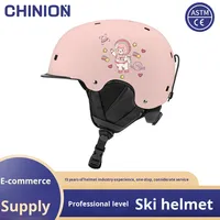 Casque de ski pour enfants, motif de dessin animé, sports d'hiver transfrontaliers, neige universelle, chaud, réglable, coque ABS, doublure EPS, complet