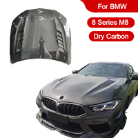 BENSNEES Capot avant personnalisé noir en fibre de carbone de style V pour BMW Série 8 G14 G15 G16 – Amélioration du capot moteur en carbone