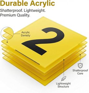 Numéros de table de mariage modernes et minimalistes en acrylique <span class=keywords><strong>transparent</strong></span>, imprimés UV sur mesure, double face, étanches, avec cartes de placement – Vente en gros - Product Image 2