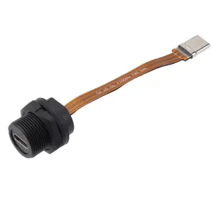 STA PFC câble plat étanche Type C femelle à mâle 3.1 filetage Speed10GB 3A 20V IP67 IP68 connecteur USB