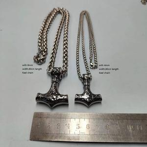 316L <span class=keywords><strong>Thor</strong></span> martillo collar Mjolnir vikingo amuleto martillo grande colgante joyería nórdica con cadena de acero inoxidable - Product Image 2