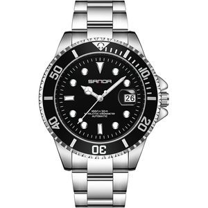 Reloj Automático para Hombre, Acero Inoxidable, Cristal, Analógico, Esfera Negra, Luminoso, Calendario, Resistente al Agua 30 bar, Reloj de Buceo - Product Image 1