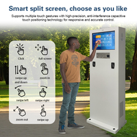 Kiosque tactile extérieur de 24 pouces, écran LCD sur pied, étanche IP65, terminal en acier inoxydable pour service en libre-service
