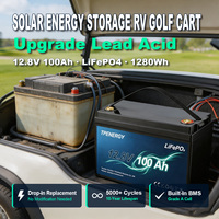 Batería de fosfato de hierro y litio TPENERGY de 100 Ah y 12 V, reemplazo directo para almacenamiento de energía solar, caravanas y carritos de golf