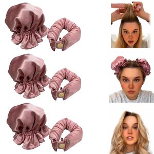 Bigoudi en satin <span class=keywords><strong>sans</strong></span> chaleur pour tous types de cheveux avec bonnets de nuit – Bigoudis <span class=keywords><strong>sans</strong></span> chaleur à porter pendant le sommeil - Product Image 1
