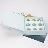 Carton de luxe en stock Boîte cadeau de bonbons avec aimant Emballage de chocolat Doublure en éponge Matériaux recyclés Laminage mat des aliments