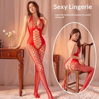 WZ-330 Love Night Pavilion Grande Taille ODM Lingerie Sexy pour Femme, Collants en Résille, Ouverture Frontale, Une Pièce 8055