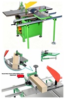 Machine multifonctionnelle de type banc 2,2 kW/250 mm pour le rabotage et l'épaisseur, combinant scie et raboteuse