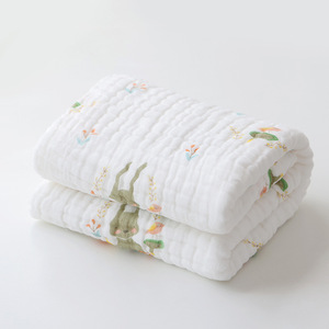 Serviette de bain en gaze Qidou pour bébé, 110x105cm, couverture en coton à 9 couches pour nourrissons et tout-petits - Product Image 4