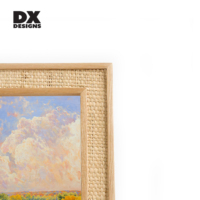 Bingkai Foto Kayu Nordik Ukuran Khusus 4x6 5x7 Inci DX Designs, Bingkai Gambar Kayu Tekstur Rotan Anyaman untuk Dekorasi Rumah di Meja
