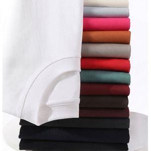 T-shirt unisexe en coton pur double fil américain 280G, col rond, manches courtes, uni, personnalisable, décontracté, pour uniforme de travail - Product Image 3