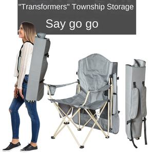 أريكة معدنية مسند ظهر قماش للنزهات والشواطئ وصيد الأسماك شواء قابلة للطي كرسي تخييم مظلة - Product Image 3