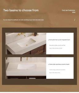 2025 OEM Juerte Moderno Conjunto de Muebles de Baño de Madera Maciza con Espejo, Lavabo, Grifo y Gabinete con Desagüe de Cobre - Muebles de Dormitorio de Gran Venta - Product Image 6