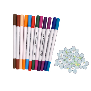 Ensemble de marqueurs pour stylo <span class=keywords><strong>aquarelle</strong></span> pour enfants à <span class=keywords><strong>double</strong></span> extrémité non toxique avec <span class=keywords><strong>pointe</strong></span> fine en plastique et <span class=keywords><strong>pointe</strong></span> en <span class=keywords><strong>feutre</strong></span> pour le dessin - Product Image 4