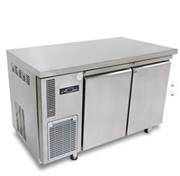 Réfrigérateur commercial en acier inoxydable à double porte, refroidisseur d'air, table réfrigérée de comptoir pour restaurant