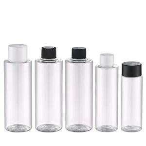 Phantasie klar flache schulter kunststoff flasche 200ml 250ml klare kunststoff flasche mit stopper und kappe