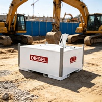 Tanque de Armazenamento de Combustível Diesel/Gasolina SUMAC CE de Parede Dupla Autocontida 1000L 5000L Estação Móvel com Bomba para Mineração e Construção