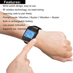 Nouveau design de montre avec fonction d'appel par vibration, bouton d'appel pour serveur, système de téléavertisseur pour table, restaurant, café, hôpital, service client - Product Image 2