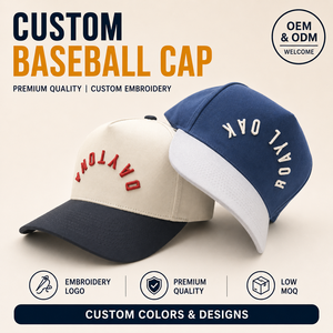 Casquette de baseball minimaliste basique bicolore à 5 panneaux, logo brodé personnalisé, faible MOQ, OEM, couleur unie, essentielle et simple - Product Image 1