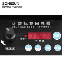 ZONESUN ZS-RM3 Machine de rebobinage d'étiquettes semi-automatique à contrôle de vitesse, avec comptage et rebobinage synchronisé automatique