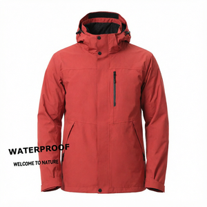 Chaqueta Larga con Capucha, 3 Capas, Ripstop, Ligera, Impermeable, Transpirable, Cortavientos, Talla Grande, Invierno, Delgada, Cuello Alto, Cierre de Cremallera, Unisex - Product Image 4