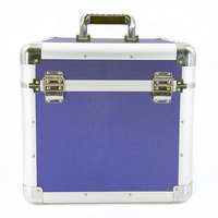 Mallette de rangement en aluminium pour équipement, vanité 1 pièce, argent noir, mallette de transport pour enregistrement vinyle