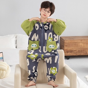 Sac de couchage pour enfants, <span class=keywords><strong>pyjama</strong></span> une pièce pour garçons, 100% coton pur, vêtements de maison mignons à motifs de dessins animés, disponible en gros - Product Image 1