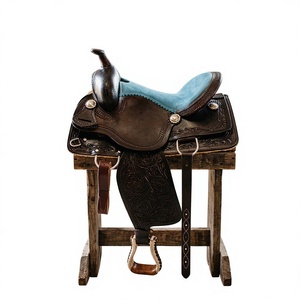 Silla de montar de carreras inglesa de cuero genuino BS International, grabada a mano, con herrajes de madera sostenible SUS304, riendas y alfombrillas para caballo - Product Image 3