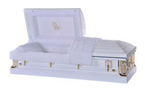 Ataúdes dorados de estilo europeo americano al por mayor, ataúd de lujo para adultos, interior rico en Color dorado, suministros funerarios para interiores y exteriores - Product Image 2