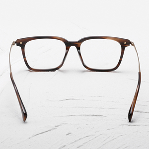 Glossy Full-Rim Square <b>Eyeglasses</b> With Metal Temples Anti Blue light Clear Lens <b>Frames</b> For Men - Product Image 5