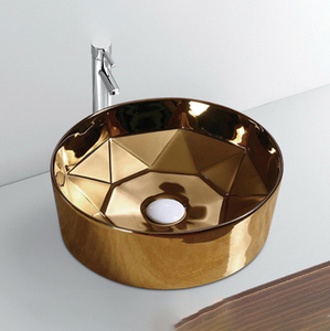 Novo Design Banheiro Sanitária Ware Mão Pia Cerâmica Galvanoplastia Lavatório - Product Image 2