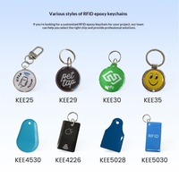 Carte de contrôle d'accès RFID, carte IC, carte d'identité, puce NFC haute fréquence lecture/écriture, porte-clés à bord métallique, logo personnalisé, carte RF modèle KEE35