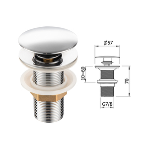 Joyhoo Robinet de vidange pop-up moderne pour <span class=keywords><strong>lavabo</strong></span> de salle de bain, norme brésilienne, en laiton chromé, avec bouchon de vidange - Product Image 3