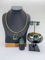 Nuevo Conjunto de Joyería de Alta Gama, Elegante, de Acero Inoxidable y Titanio con Lentejuelas, Collar, Pulsera, Aretes y Anillo - Joyería Moderna Electrochapada