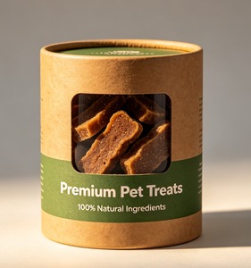 Custom Pet Food <b>Paper</b> Tube Food Grade Aluminum Foil Sealed Round Can Moisture Proof Cylinder Packaging for Dog Cat Freeze Dried - Product Image 2