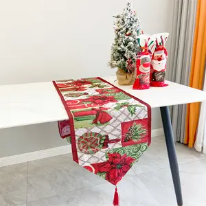 33*180 सेमी क्रिसमस टेबल रनर नई शैली के लिए चमकदार टेबल रनर