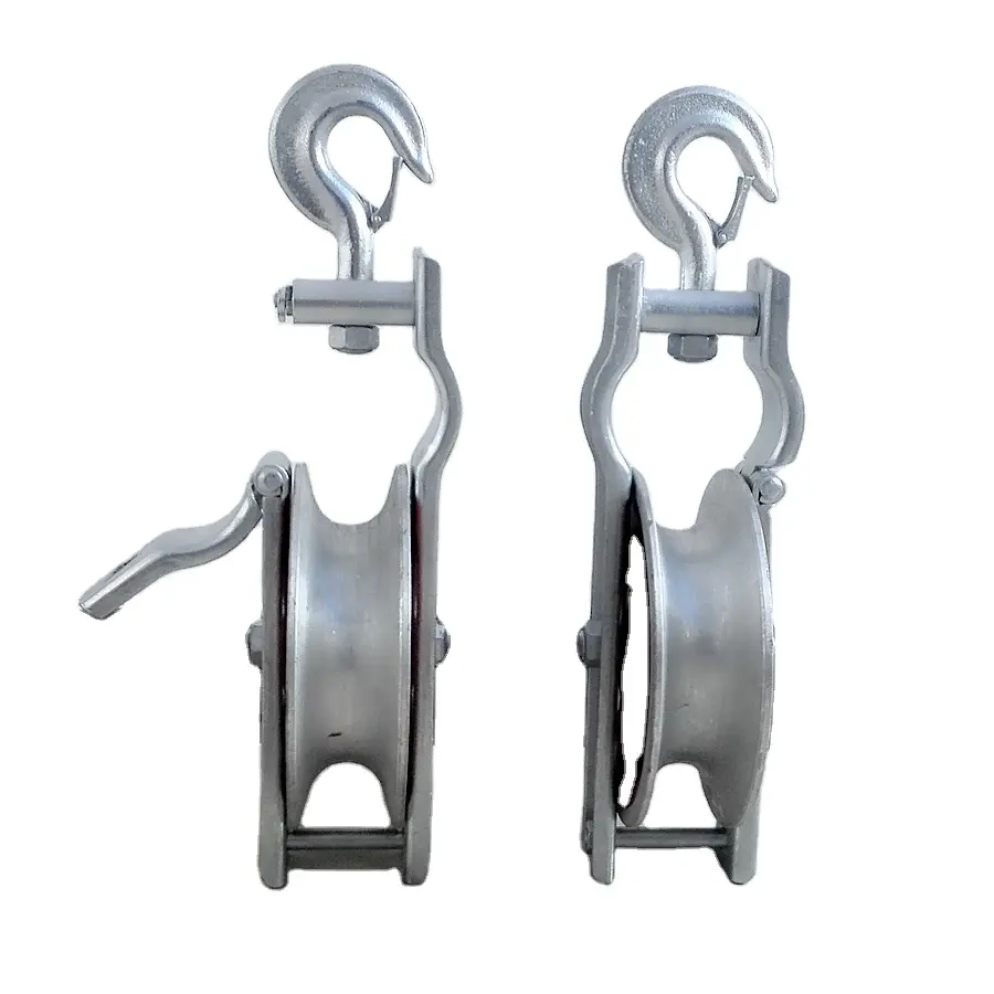 Wire Rope Pulley Blocks With Swivel Hook/ Cable Stringing Pulley Block/ Wheel Open Hook Pulley Block