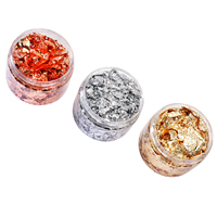 Nail Art Décoration DIY Artisanat Autocollants Irréguliers Brillant Or Argent Feuille Feuille Flocon Résine pour Bijoux Flocons Manucure Maquillage