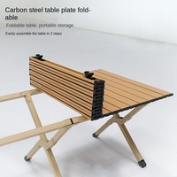 Table pliante en acier carbone JIAWEI pour l'extérieur, table de pique-nique portable et ensemble de chaises, mobilier d'extérieur
