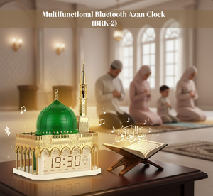 Horloge intelligente islamique avec haut-parleur <span class=keywords><strong>Coran</strong></span>, connexion Bluetooth, <span class=keywords><strong>tableau</strong></span> des heures de prière musulmane, montre compacte classique pour <span class=keywords><strong>salon</strong></span> et cuisine - Product Image 2