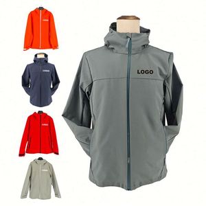 Design Custom Men's Sports <b>Jacket</b> Outdoor Windbreaker for Mountaineering Running Soft Shell Zipper Closure Print Fashionable - Product Image 1