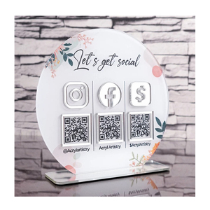 Support <span class=keywords><strong>de</strong></span> code QR <span class=keywords><strong>de</strong></span> table en acrylique pour salon <span class=keywords><strong>de</strong></span> beauté, support <span class=keywords><strong>de</strong></span> signalisation Instagram pour les réseaux sociaux - Product Image 1
