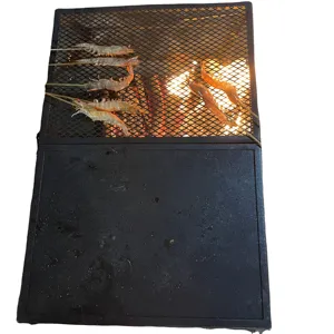 Lagerfeuer-Grill rost und Grill platte für vielseitiges Lagerfeuer Kochen pulver beschichtetes Eisen netz Eisengitter Metallgitter