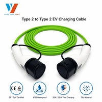 Câble de recharge pour véhicule électrique Union Yang IEC 62196-2 Type 2, 32A 22kW, triphasé, flexible en TPU, pour station de recharge de voitures électriques