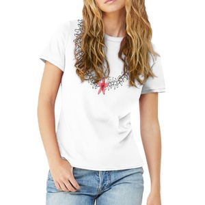 Print-on-demand zomer casual dames T-shirt, modieus, mooi, huidvriendelijk, comfortabel, dames T-shirt met ronde hals - Product Image 5