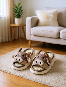 H013 Ciabatte Marroni con Stampa Animalier da Donna 36-41, Suola in EVA Ammortizzata, Mules per Tutte le Stagioni, Punta Chiusa, Tessuto Jacquard, Fodera in Cotone - Product Image 2