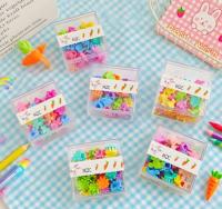 36 mini pinces à cheveux en acétate, couleurs bonbon, mignonnes, durables et élégantes, accessoires pour cheveux d'enfants, en boîte, motifs fleurs et cœurs, créatives, pour filles et bébés